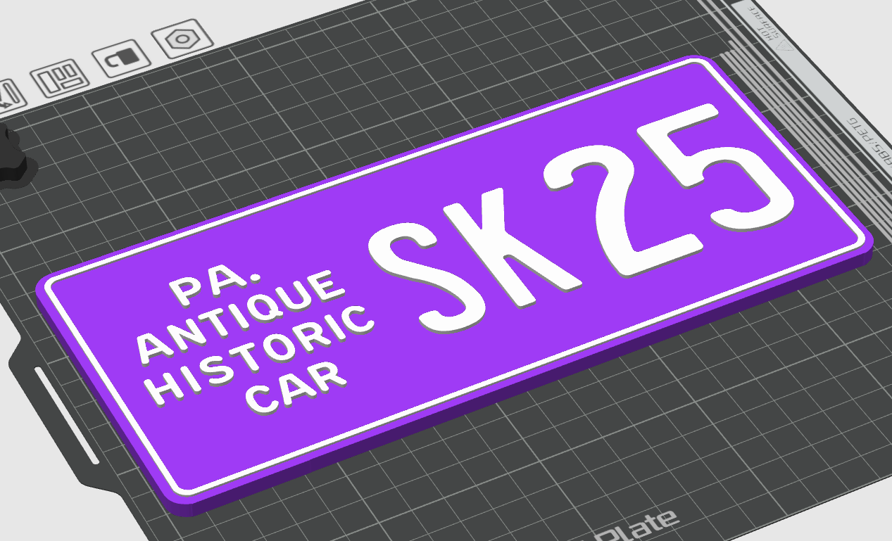 3D Printed Custom Pennsylvania Novelty License Plate Replicas