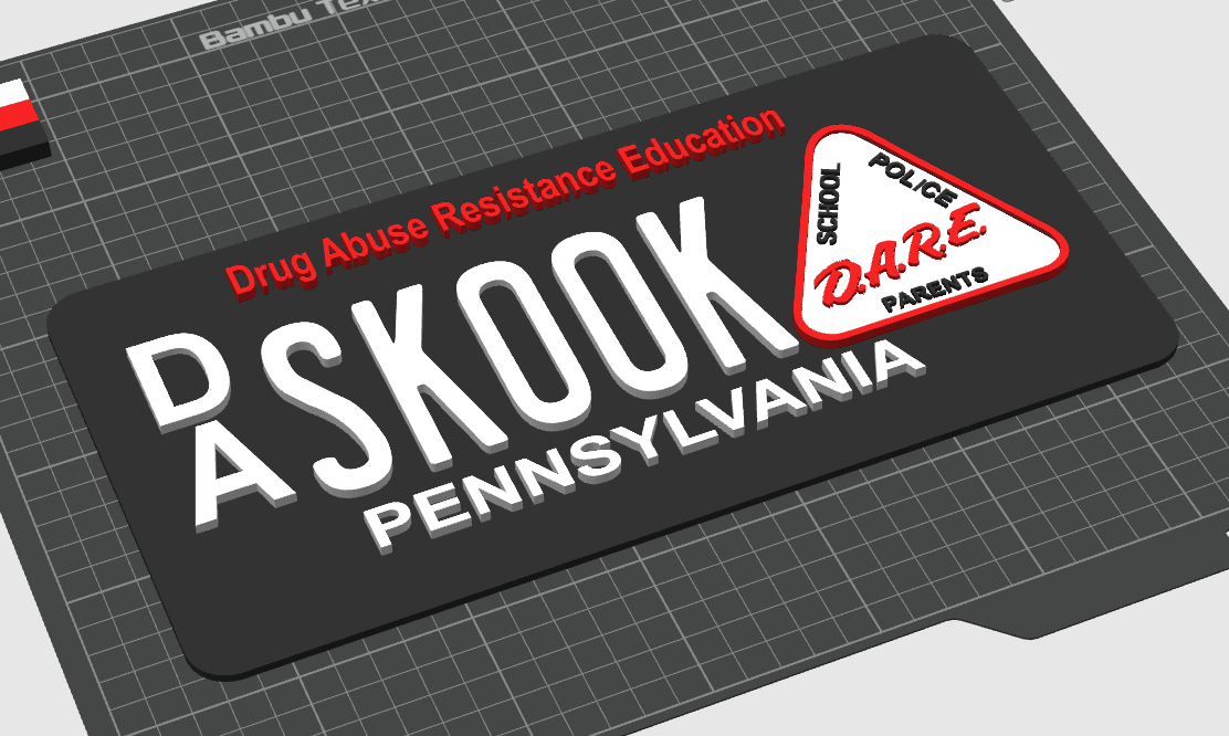 3D Printed Custom Pennsylvania Novelty License Plate Replicas