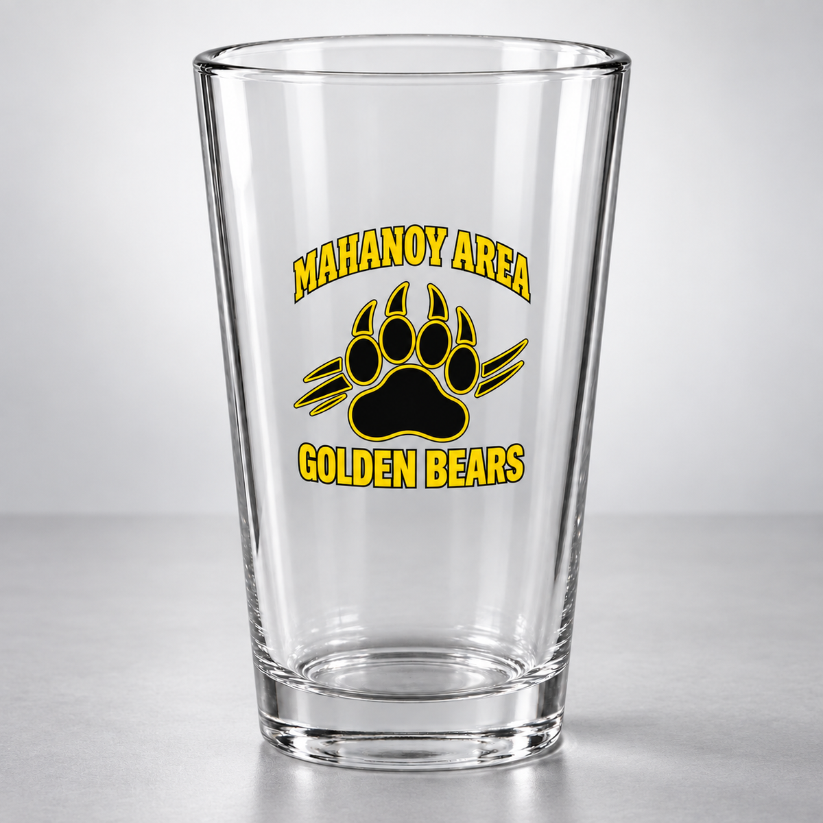 Custom Mahanoy Area Golden Bears Pint Glass