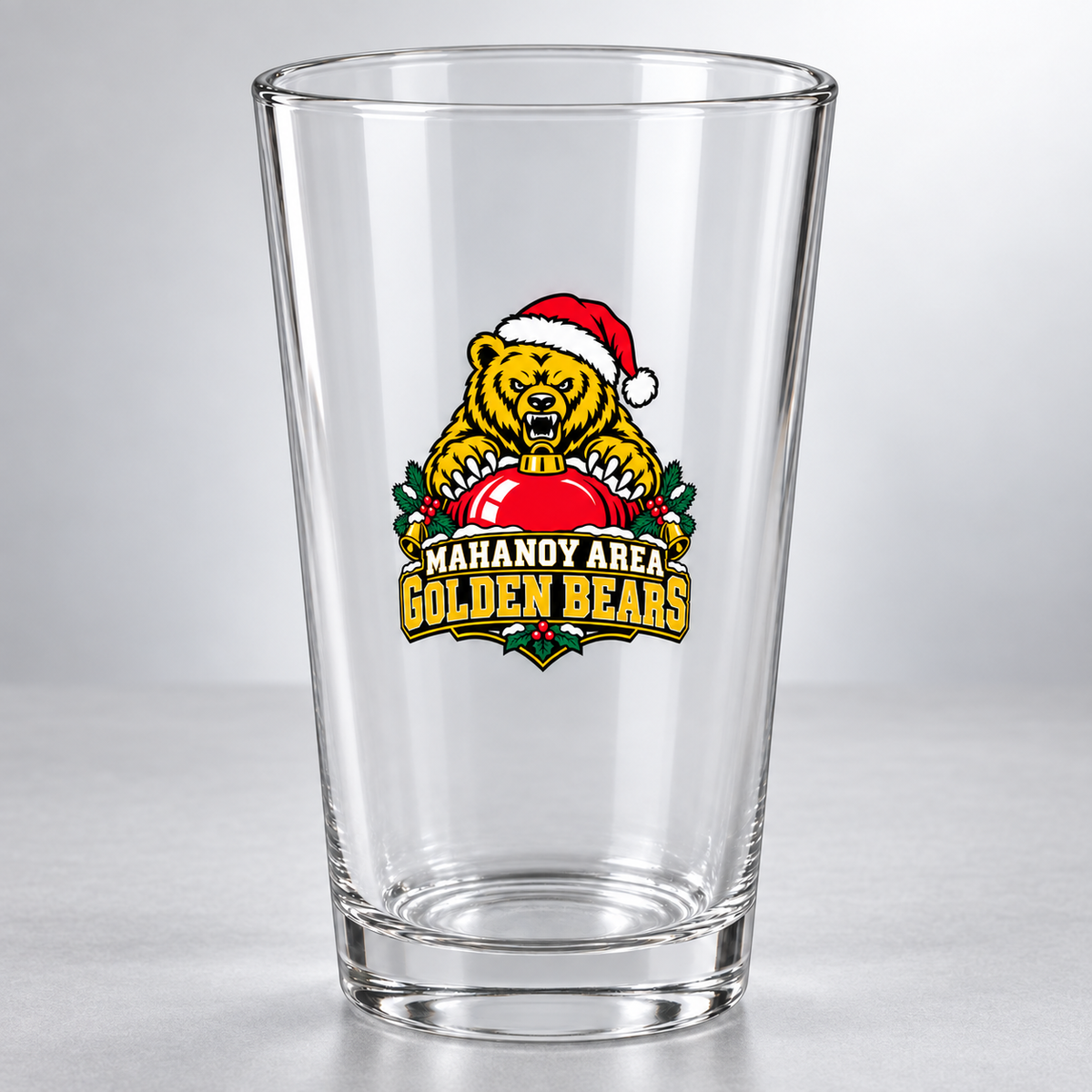 Custom Mahanoy Area Golden Bears Pint Glass