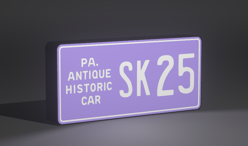 Skook Original PA Novelty Replica License Plate Lightbox