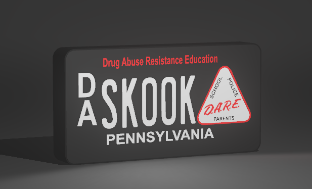 Skook Original PA Novelty Replica License Plate Lightbox