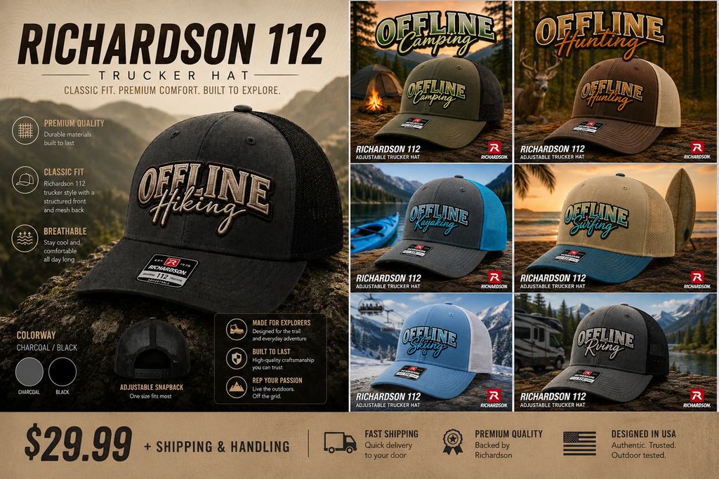 OFFLINE Apparel Richardson 112 Snapback Trucker Hats