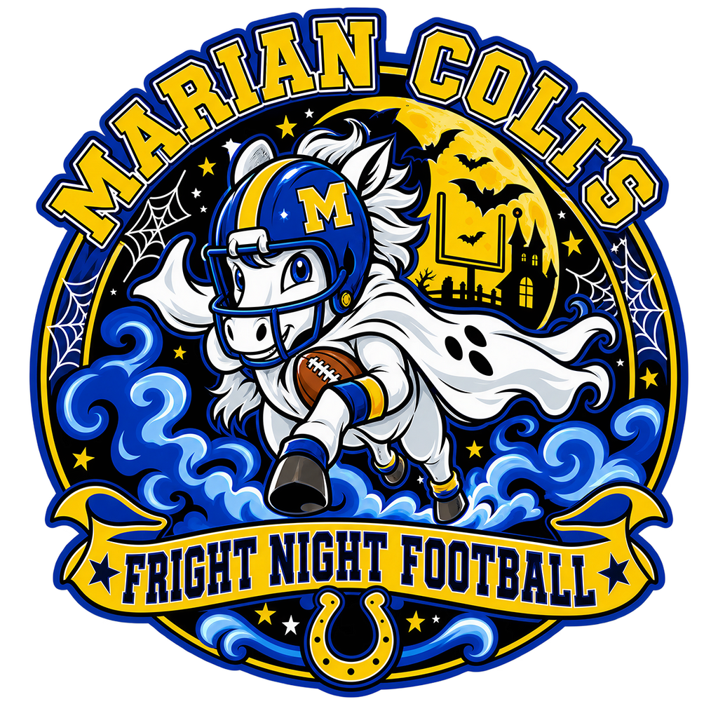 Spooky Season Marian Colts Football Fright Night Tshirt, Crewneck or Hoodie
