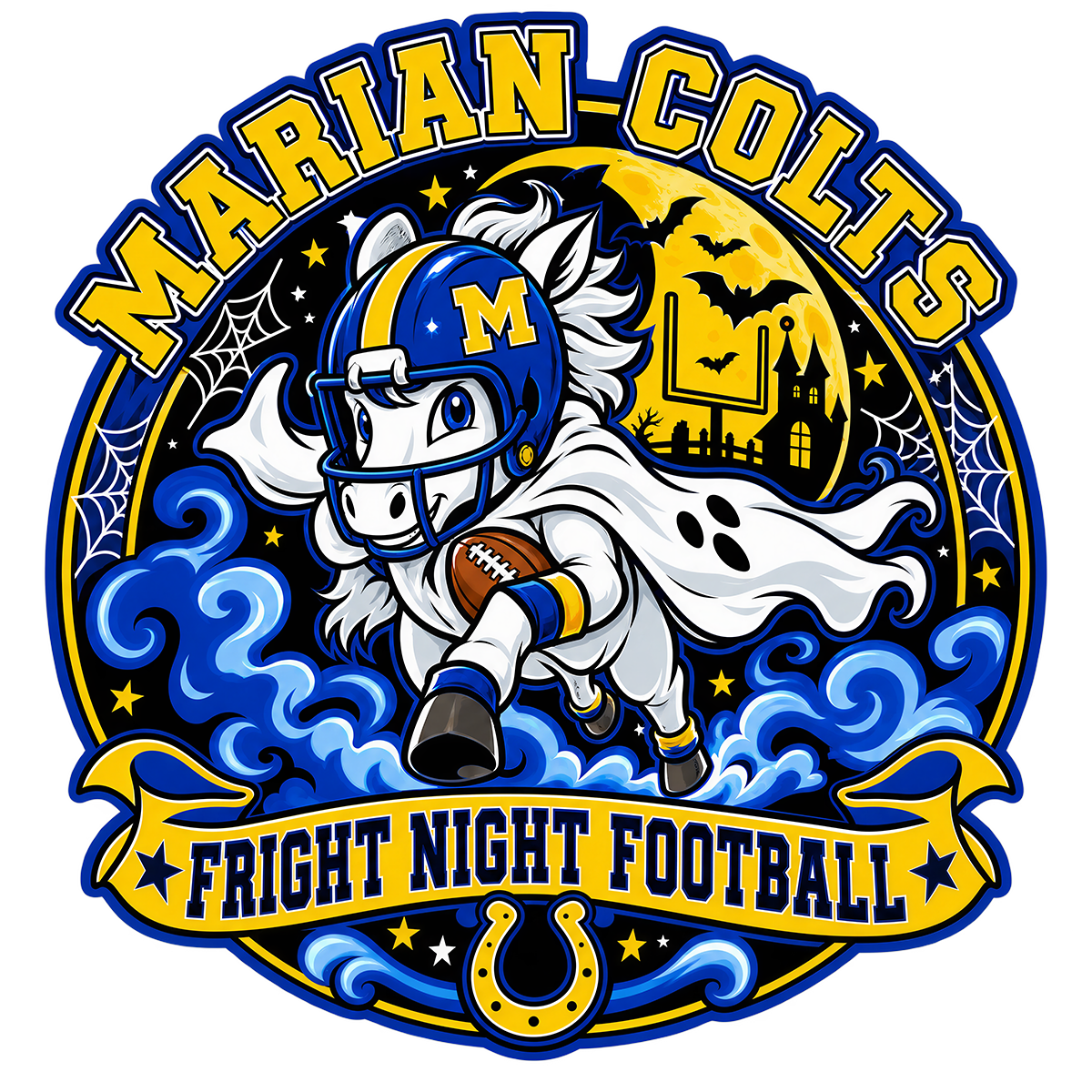 Spooky Season Marian Colts Football Fright Night Tshirt, Crewneck or Hoodie