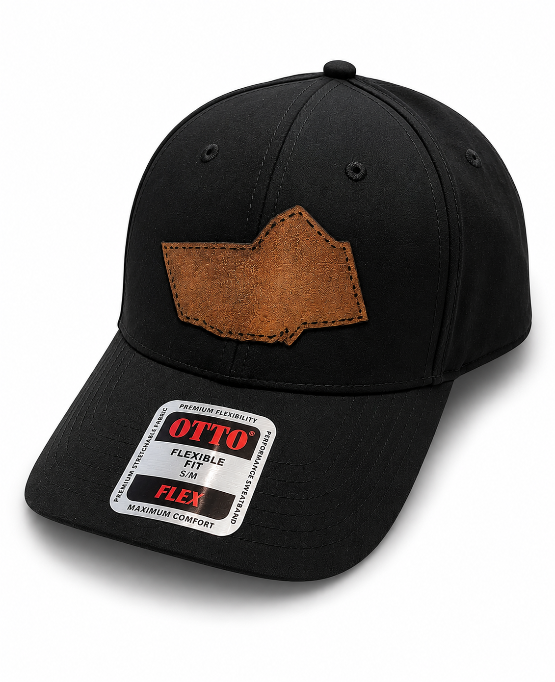 OttoFlex Fitted Skook Leatherette Patch Hat