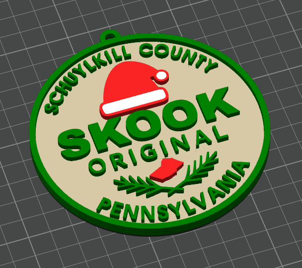 Skook Original 3D Printed Christmas Ornament