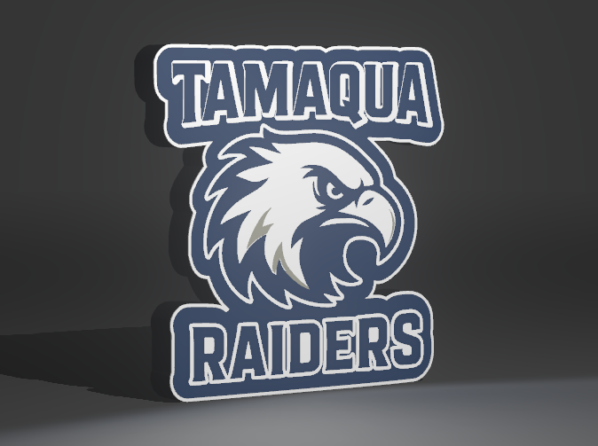 Custom 3D Printed Tamaqua Raiders Lightbox