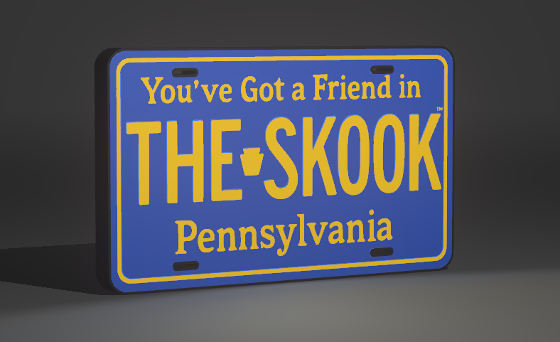 Skook Original PA Novelty Replica License Plate Lightbox