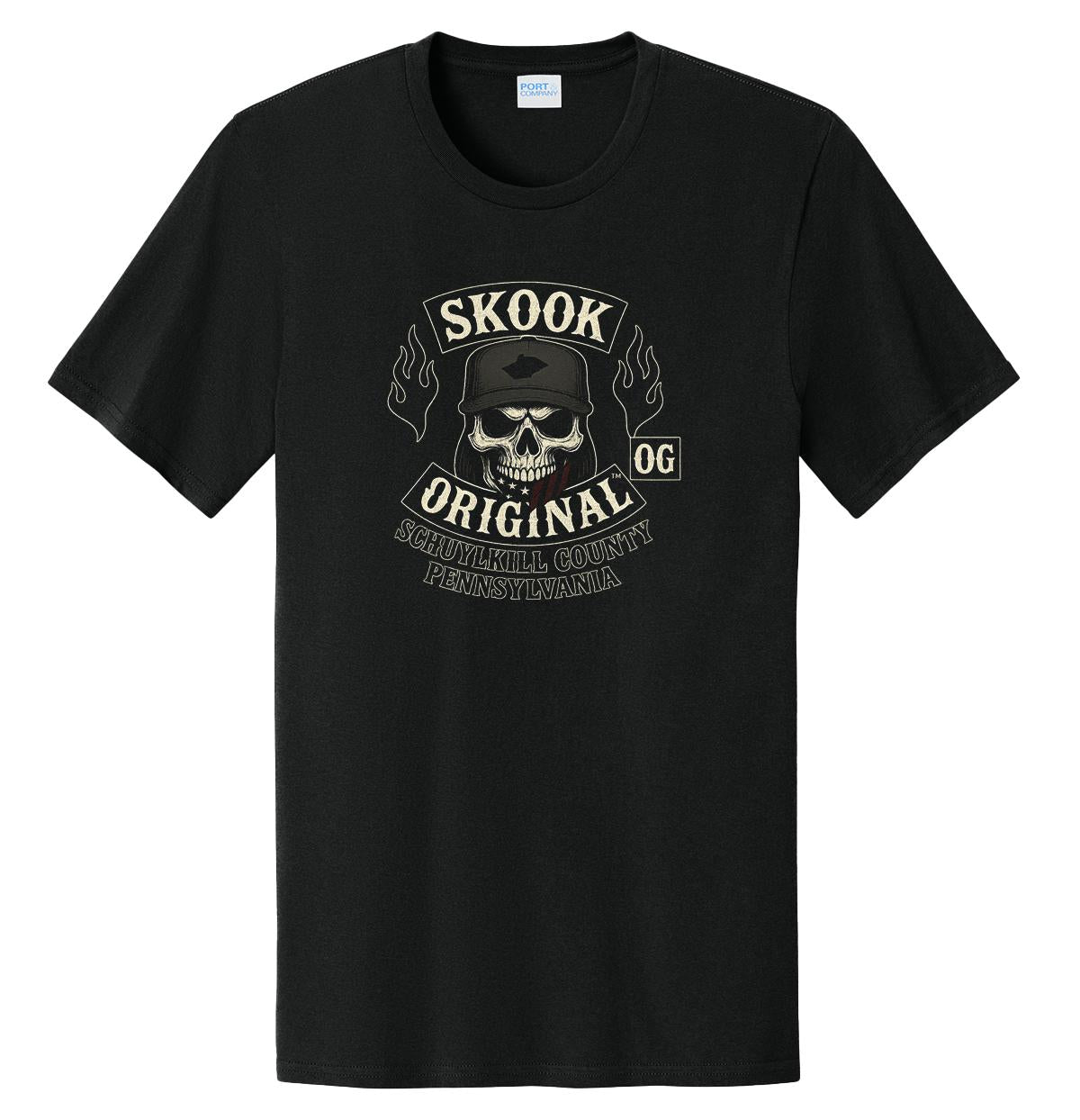 Skook Original Skull Rocker MC Style T-Shirt